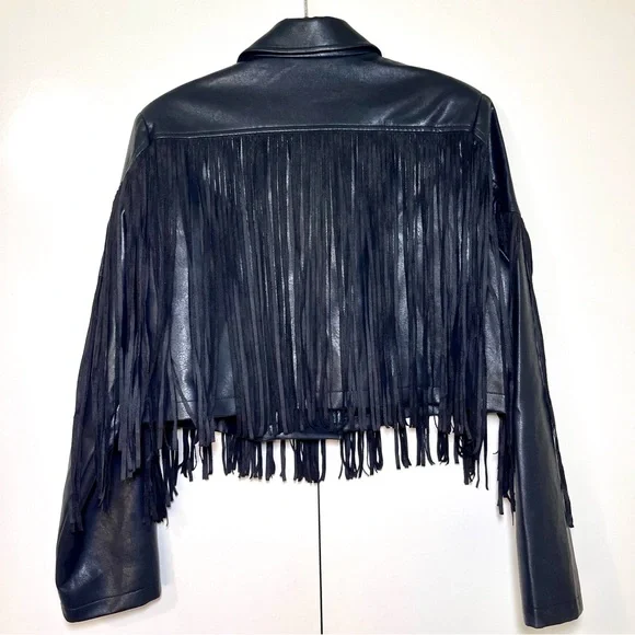 Kittenish Faux Leather Fringe Jacket - Picture 2 of 3